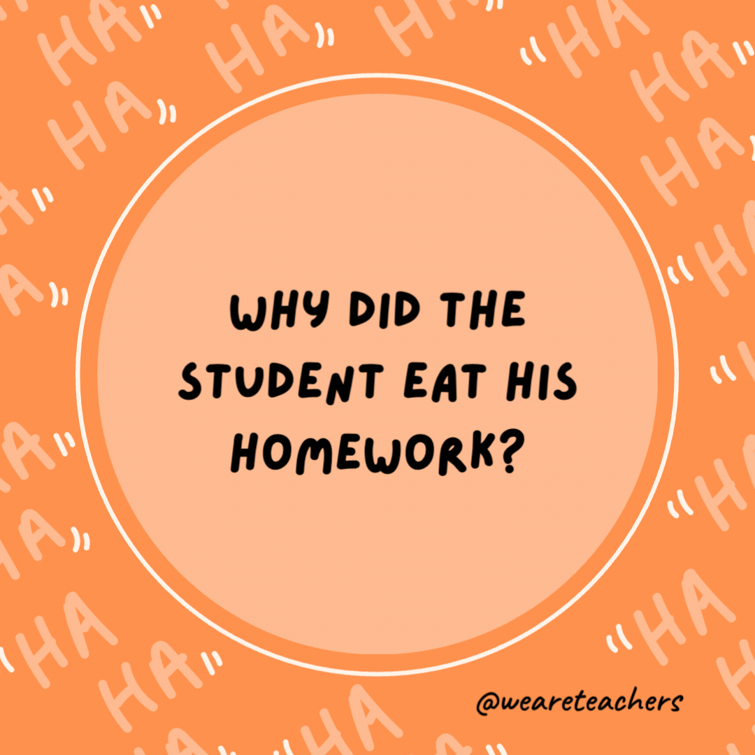 Why did the student eat his homework?