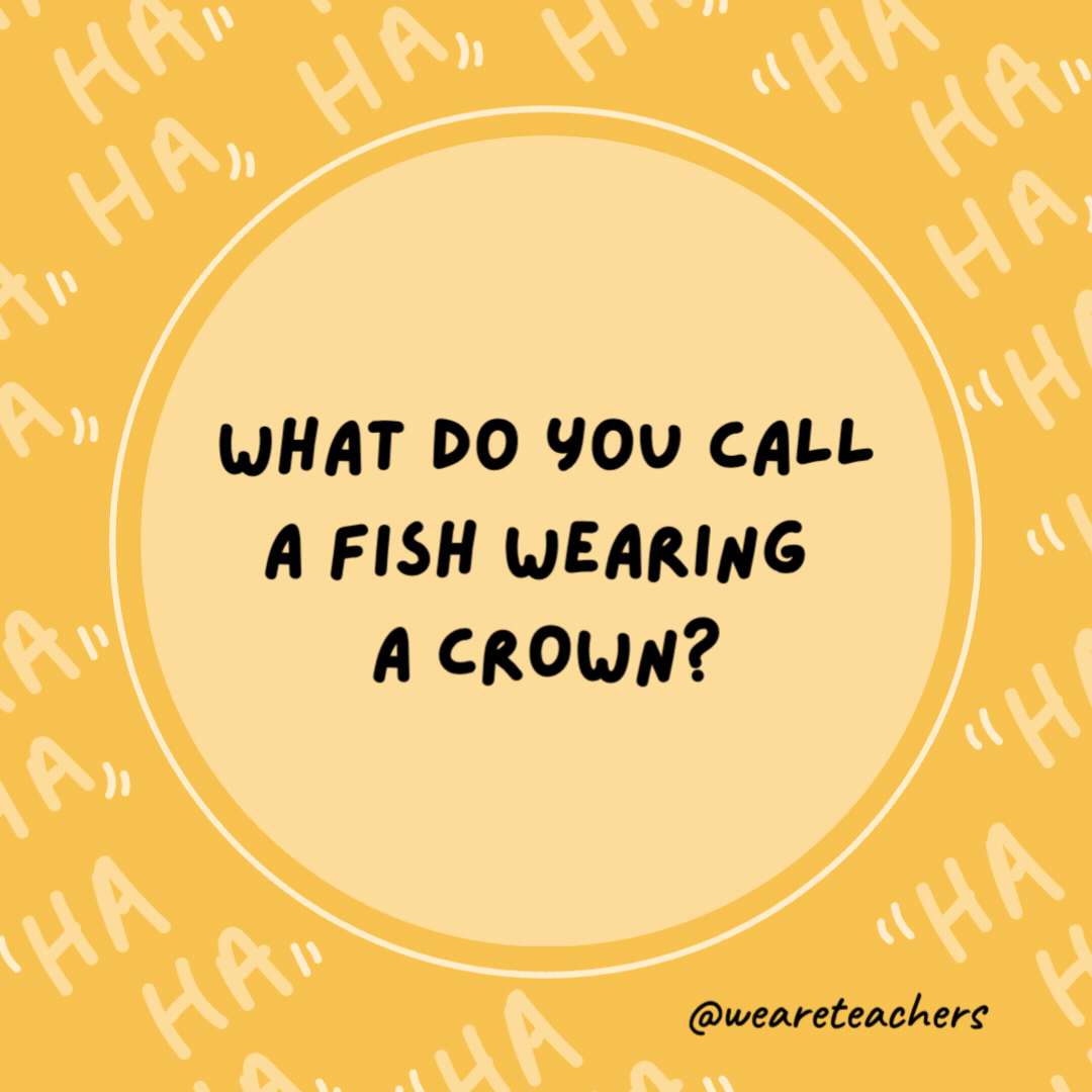 What do you call a fish wearing a crown?

A king salmon.