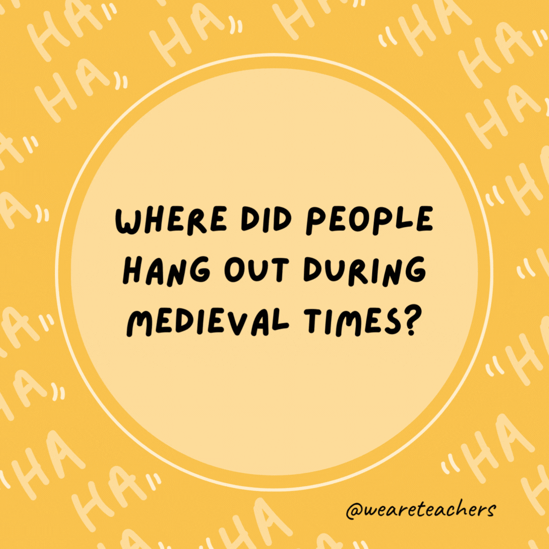 Where did people hang out during medieval times?

At knight clubs.