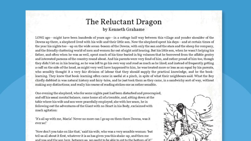 The Reluctant Dragon pintable story.