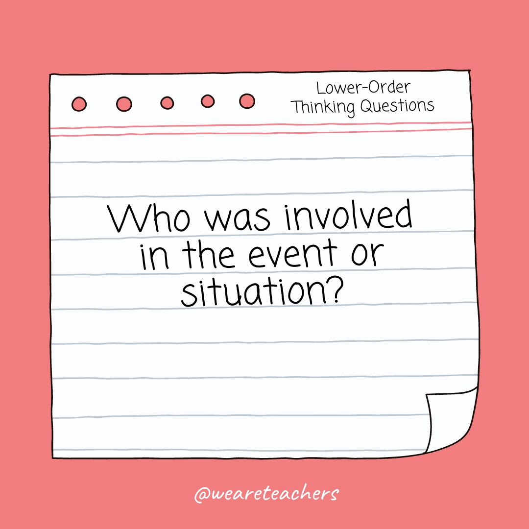 Who was involved in the event or situation?