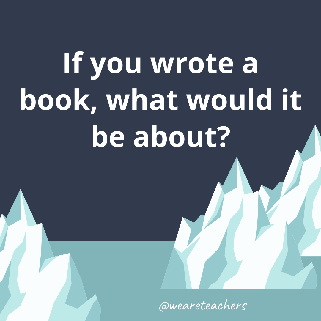 If you wrote a book, what would it be about?