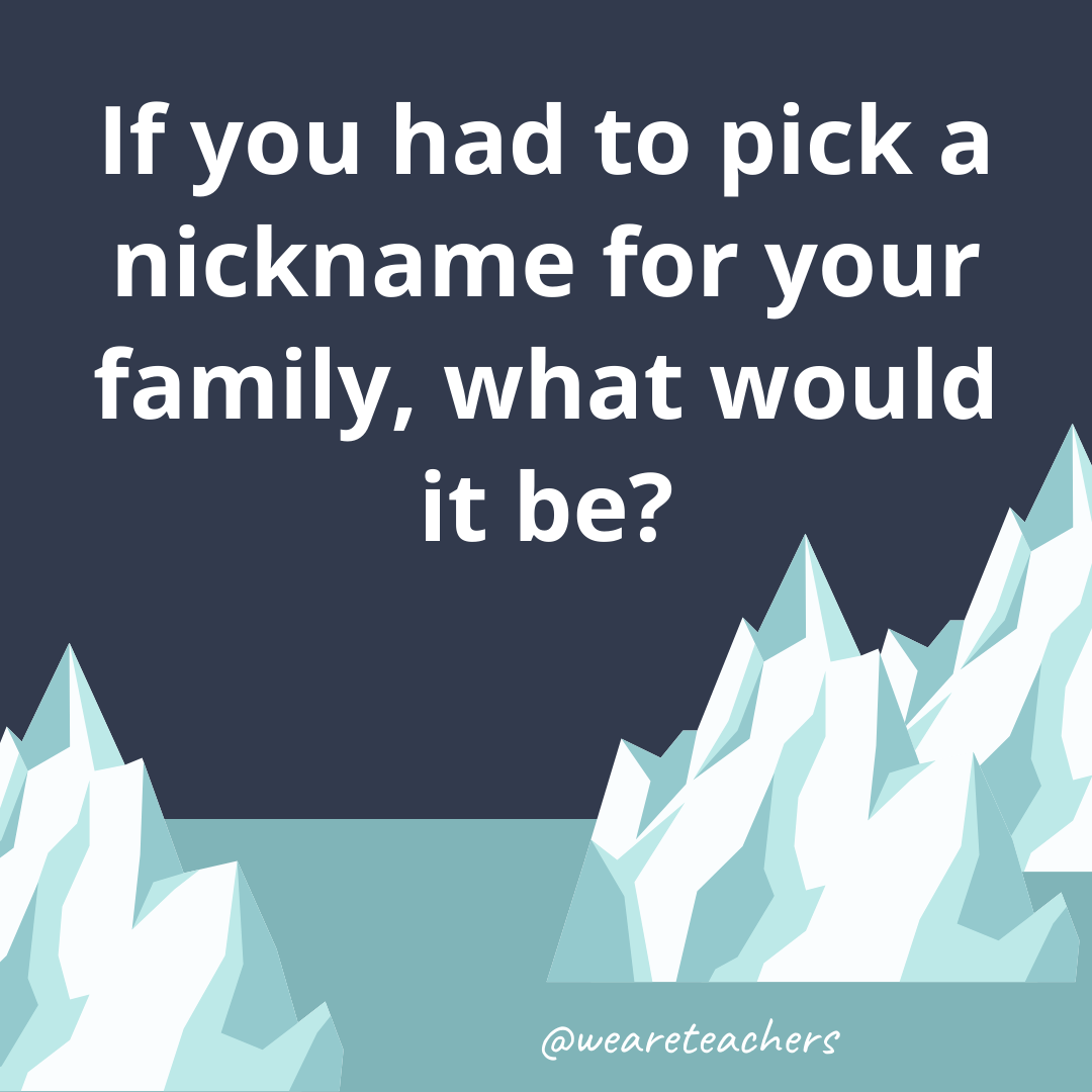 If you had to pick a nickname for your family, what would it be?