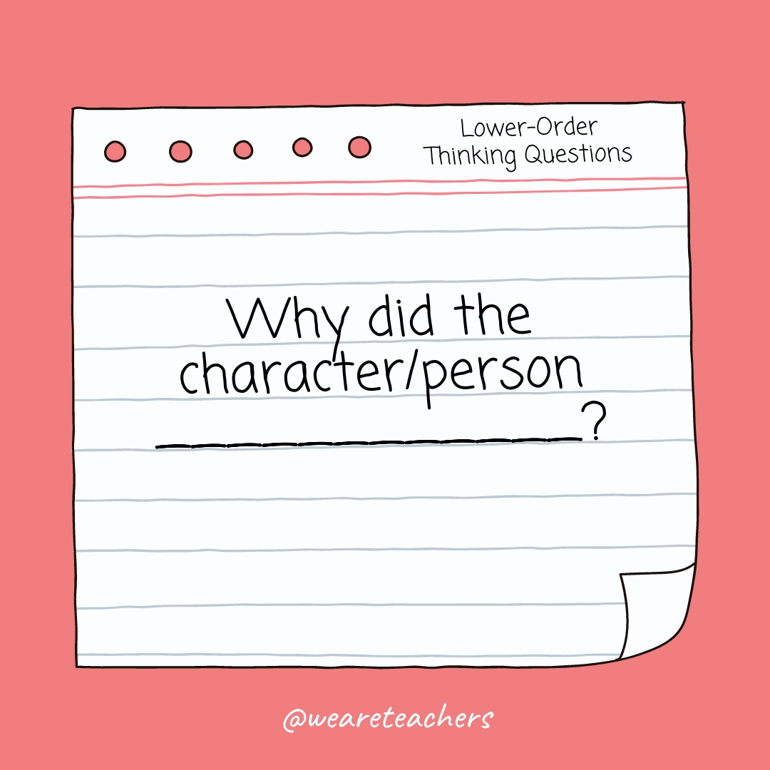 Why did the character/person ____________?