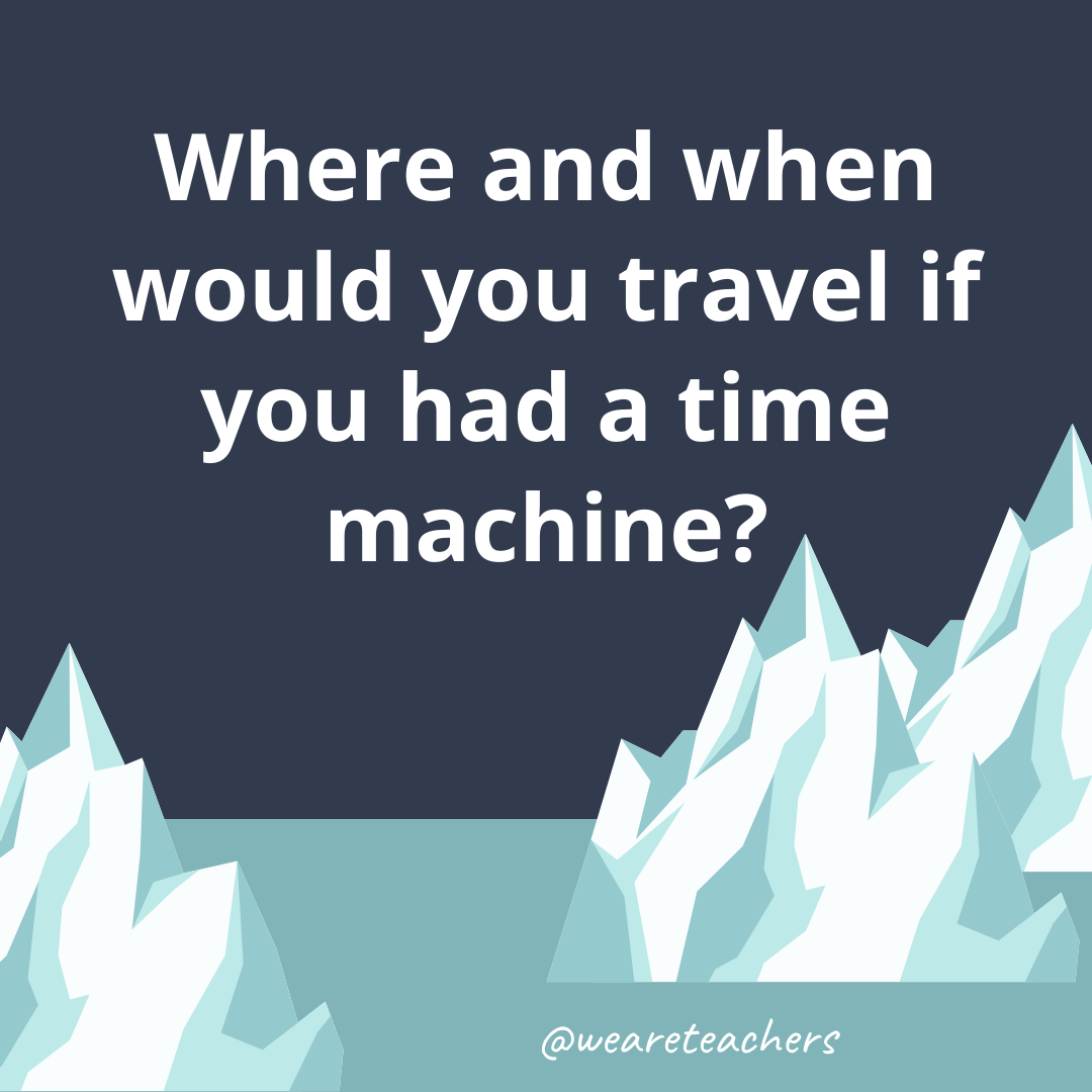 Where and when would you travel if you had a time machine?