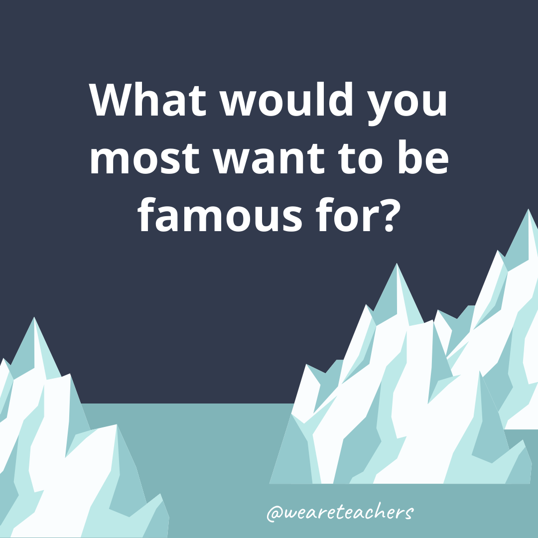 What would you most want to be famous for?