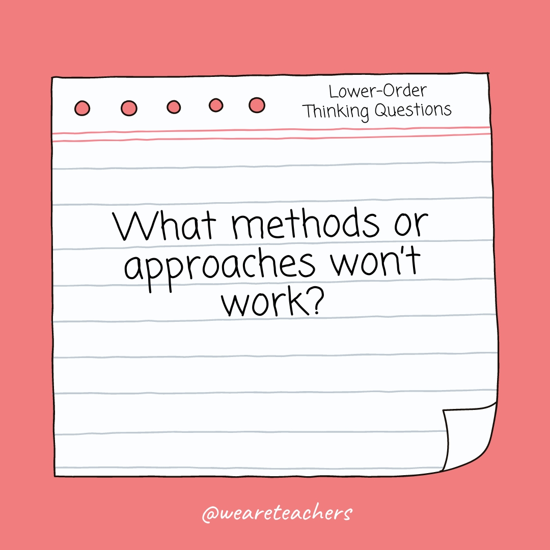 What methods or approaches won't work?