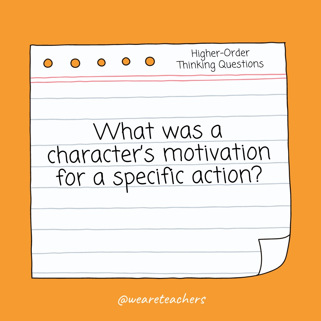 What was a character's motivation for a specific action?