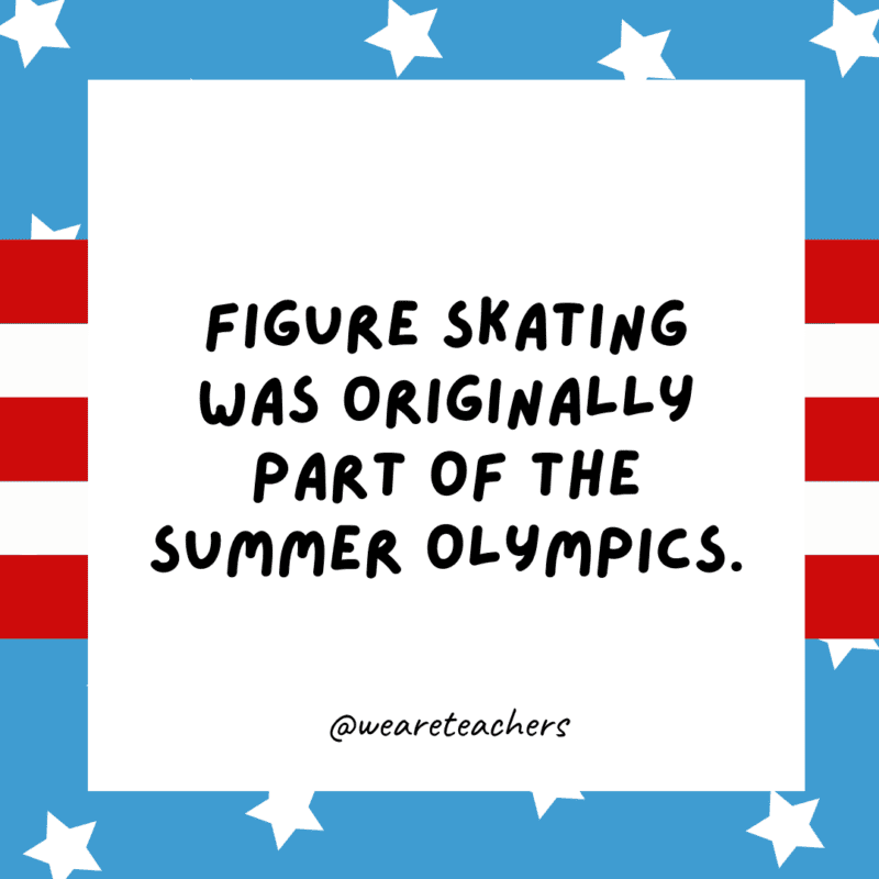 Figure skating was originally part of the Summer Olympics.- Olympics Facts