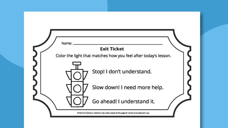 Traffic Light Exit Ticket