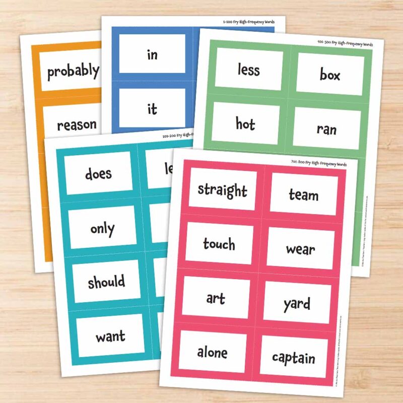 Printable high frequency word cards.