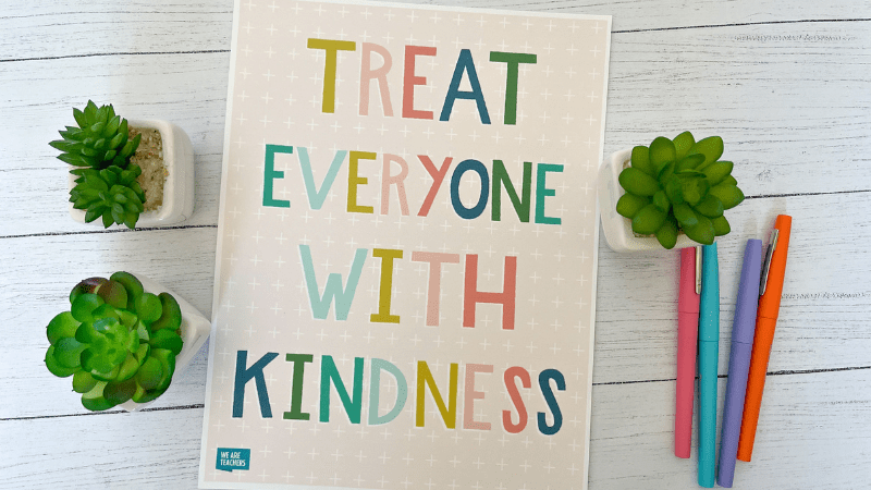 classroom rules poster treat everyone with kindness