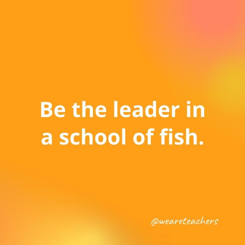 Be the leader in a school of fish.- inspirational quotes for teachers