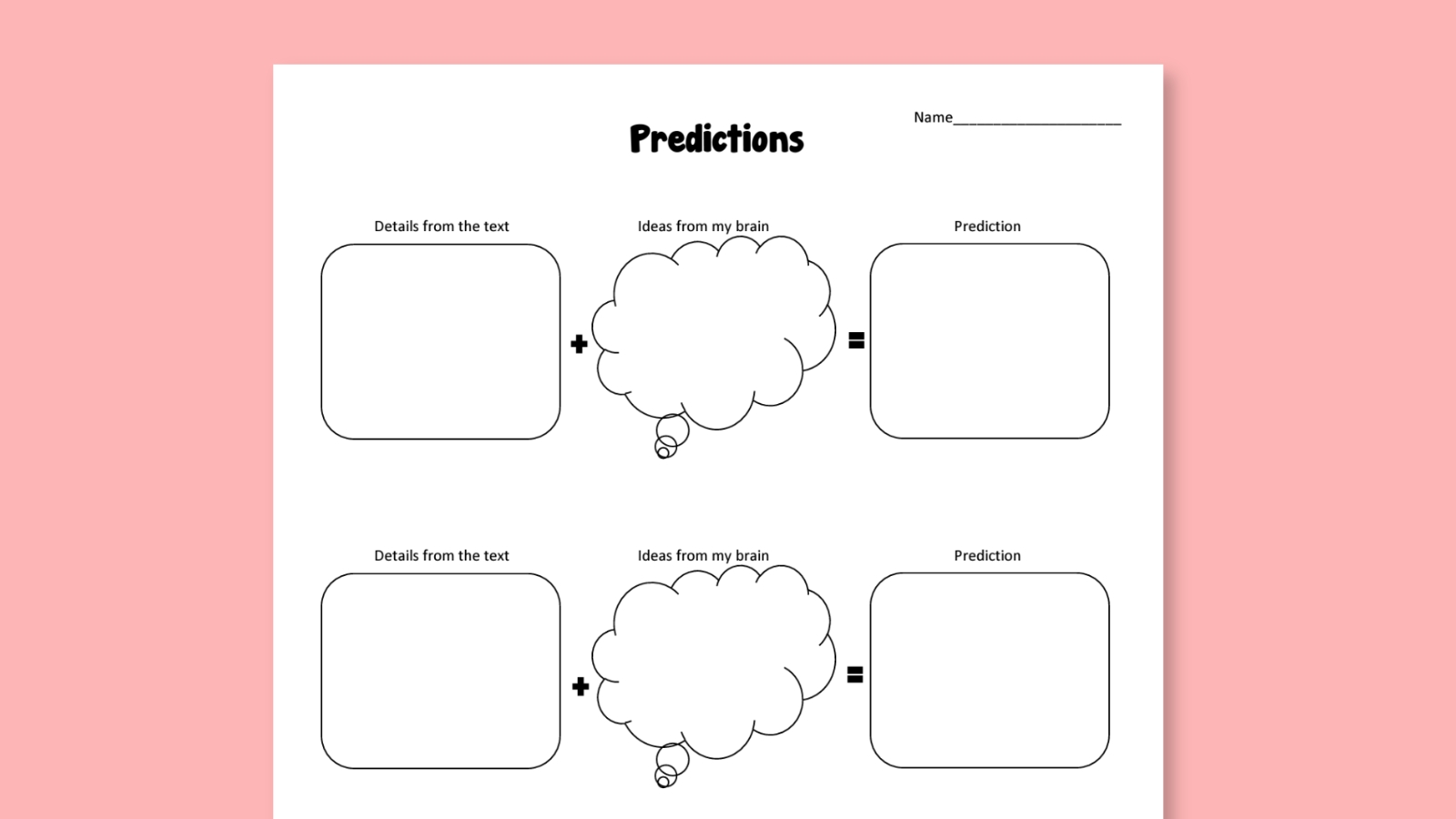 Focus on predictions and inferences