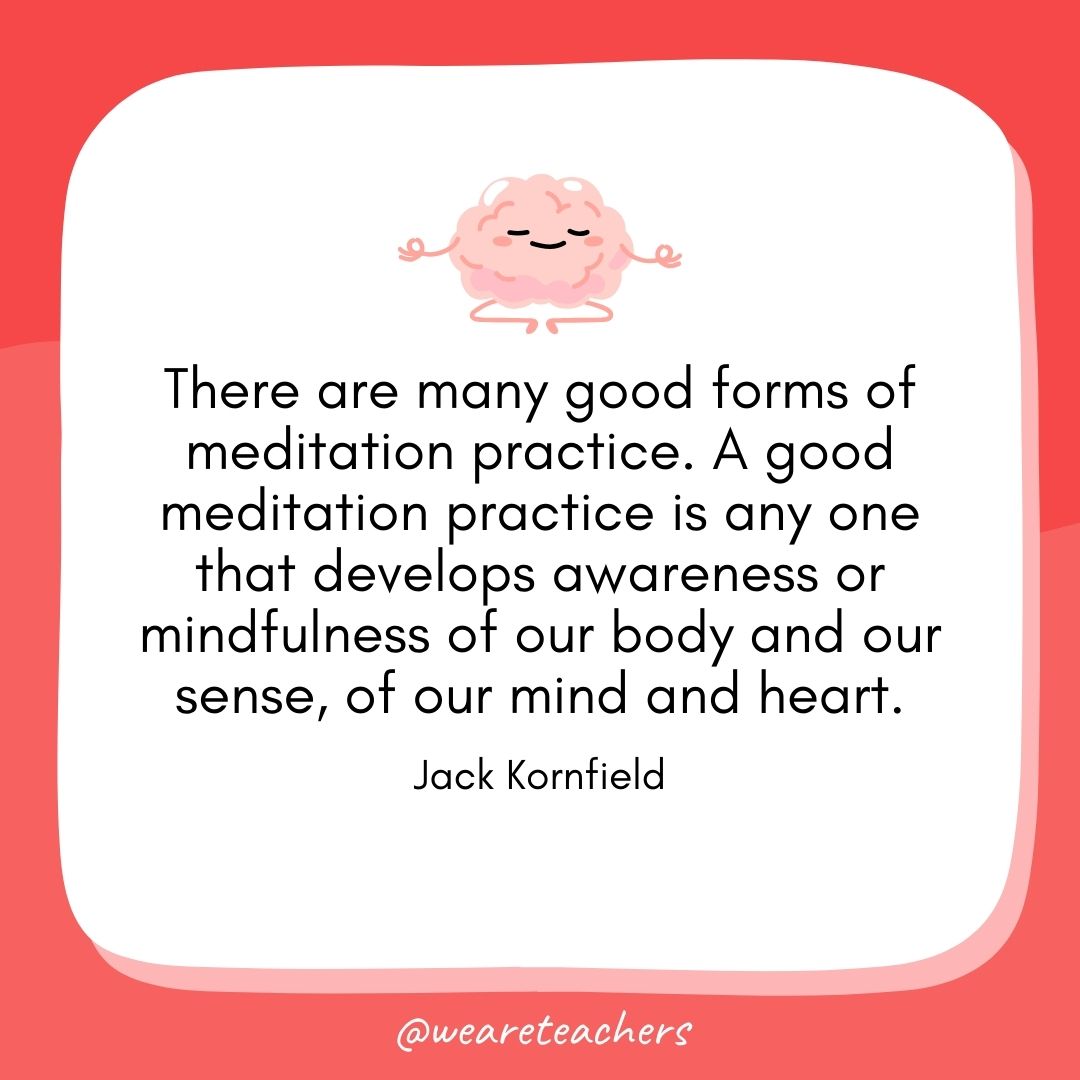 There are many good forms of meditation practice. A good meditation practice is any one that develops awareness or mindfulness of our body and our sense, of our mind and heart. 