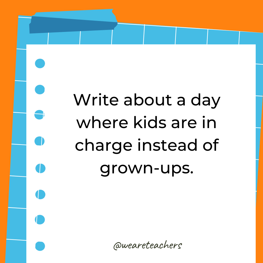 Write about a day where kids are in charge instead of grown-ups.