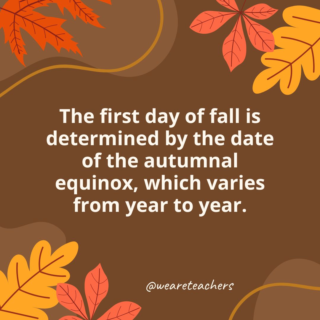 The first day of fall is determined by the date of the autumnal equinox, which varies from year to year.