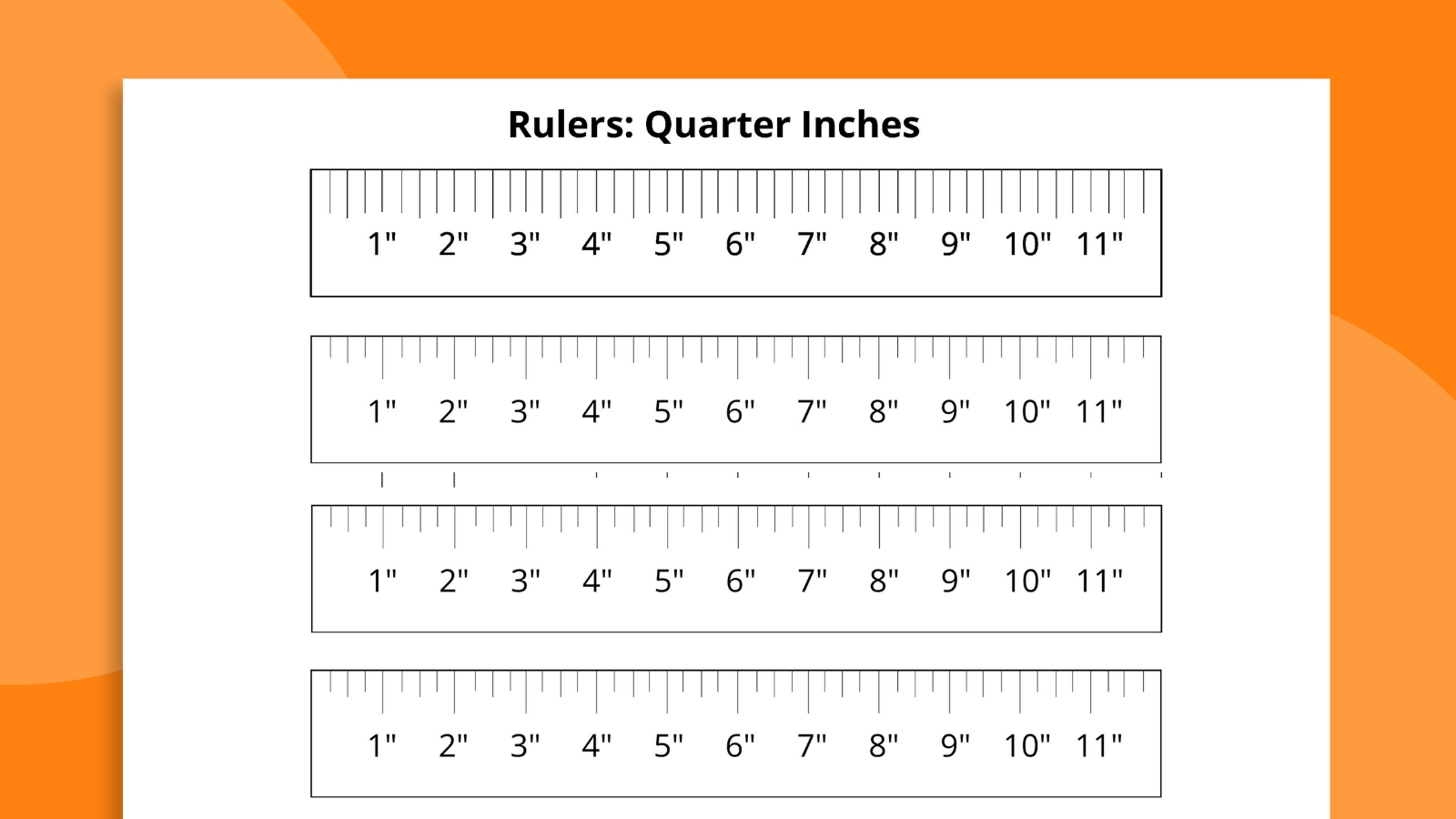 Inches, Half Inches, and Quarter Inches