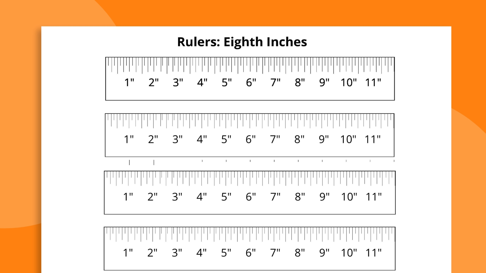 Inches Plus Half, Quarter, and 8th Inches