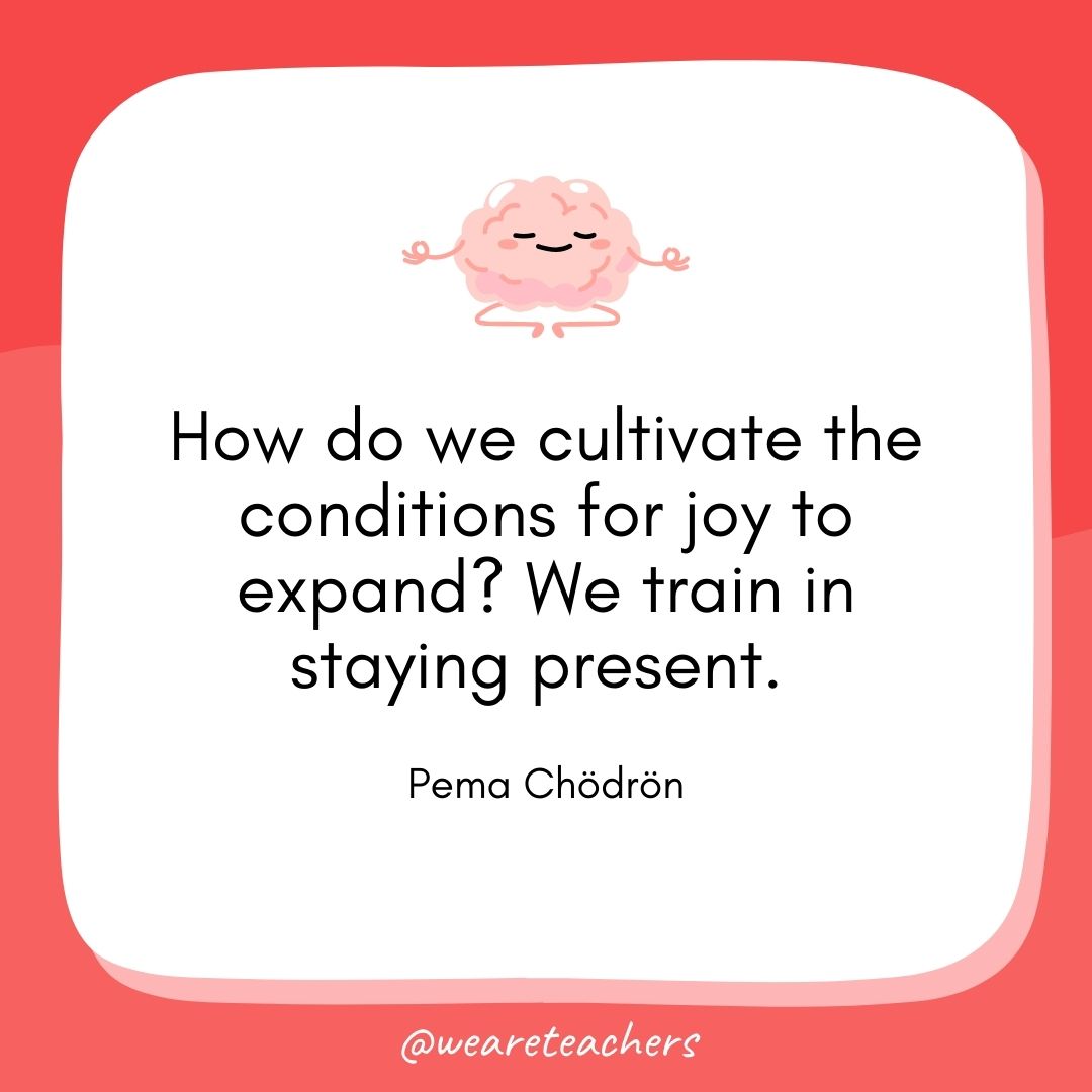 How do we cultivate the conditions for joy to expand? We train in staying present. 