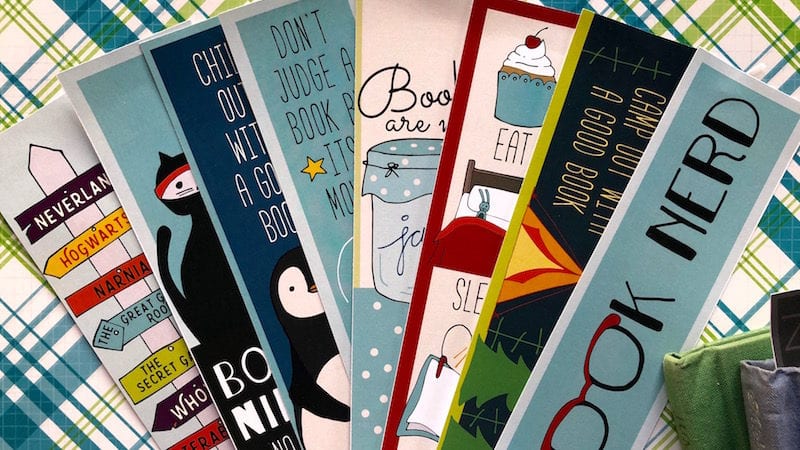 Stack of printable reading bookmarks.