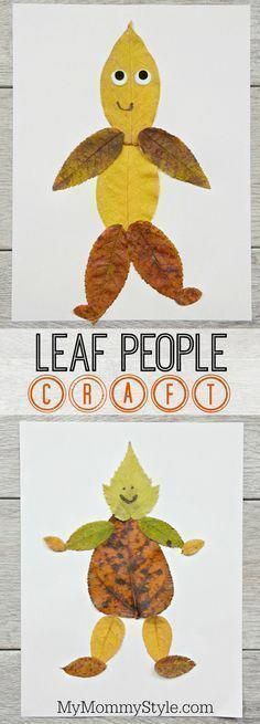 Two people are made entirely out of leaves glued together. Text reads 