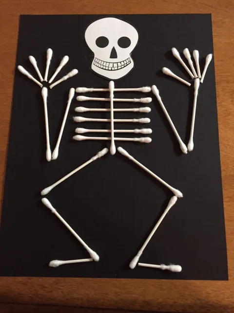 A skeleton made from Q-tips