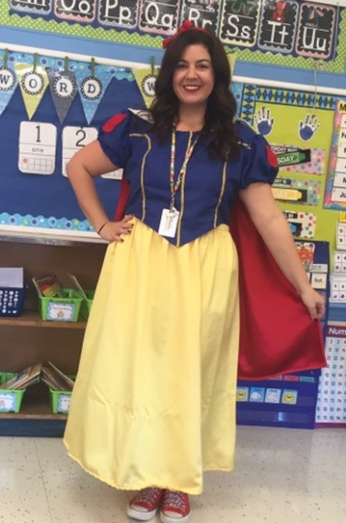 Teacher dressed as Snow White for Halloween