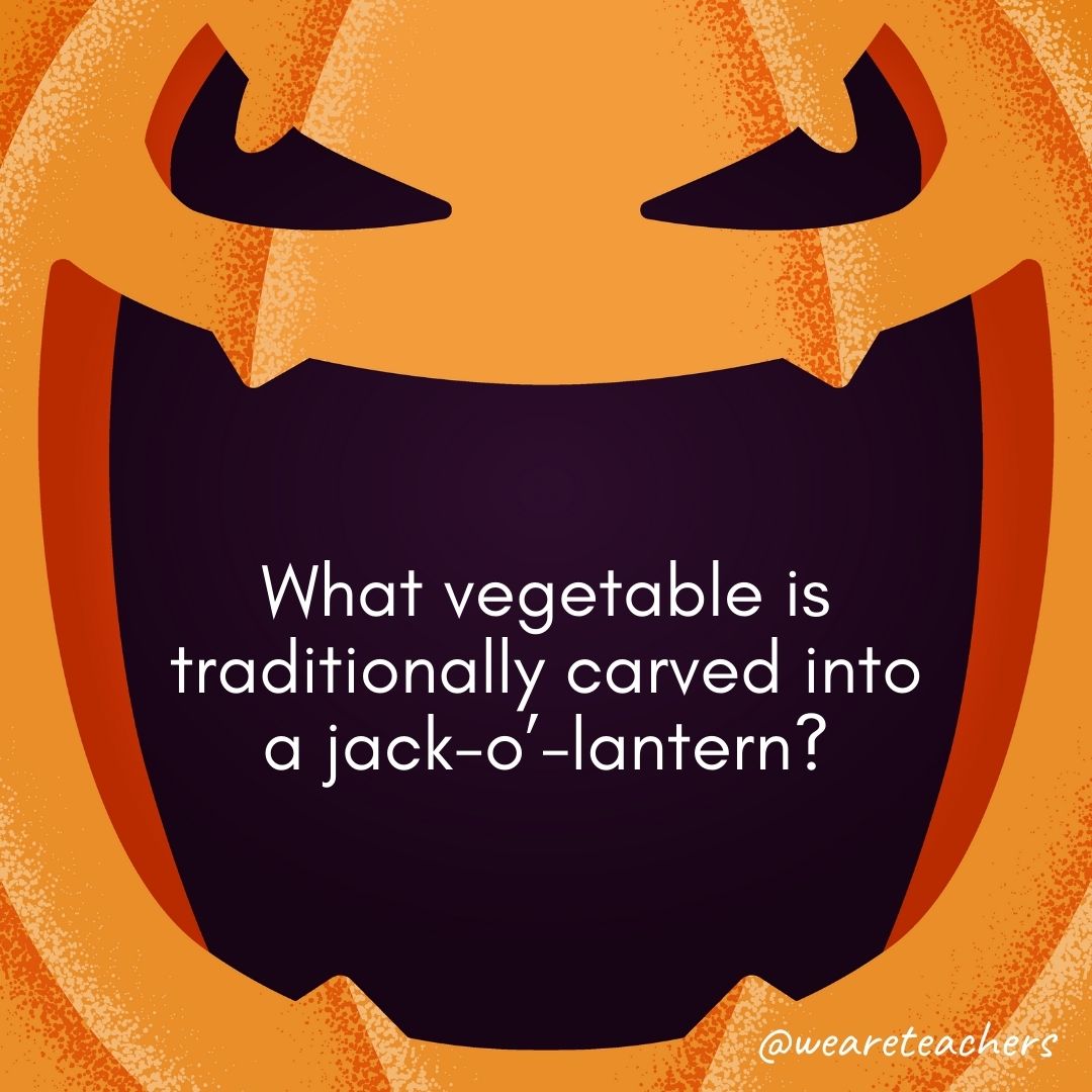 What vegetable is traditionally carved into a jack-o'-lantern?