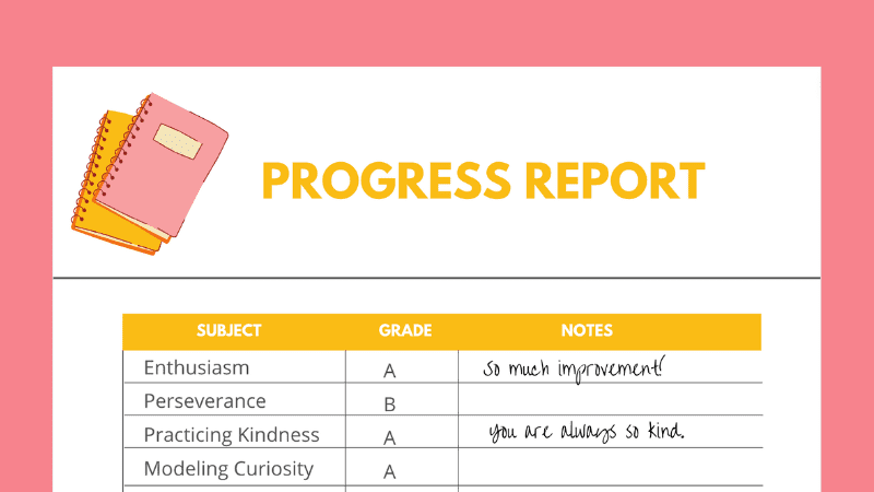 A graphic of an alternative progress report