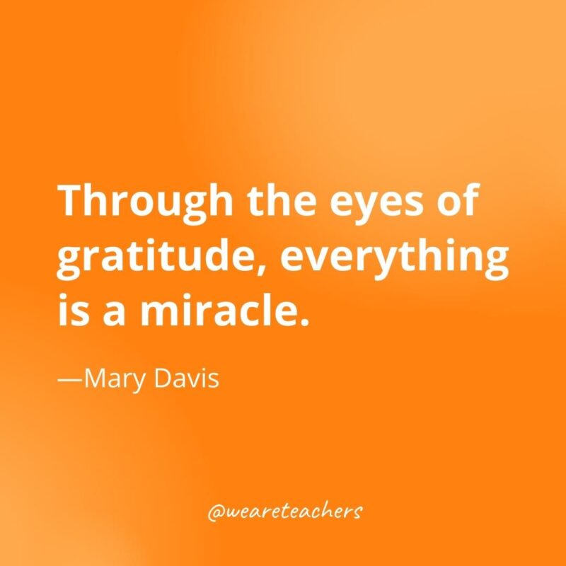 A quote about gratitude that says, 