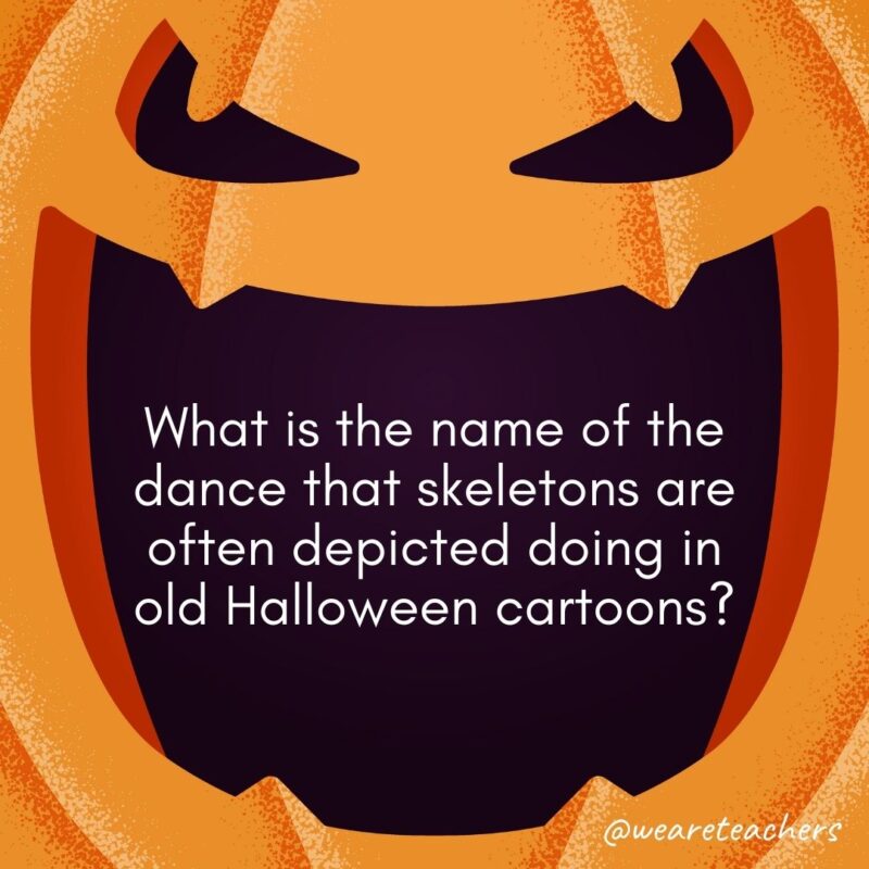 What is the name of the dance that skeletons are often depicted doing in old Halloween cartoons?