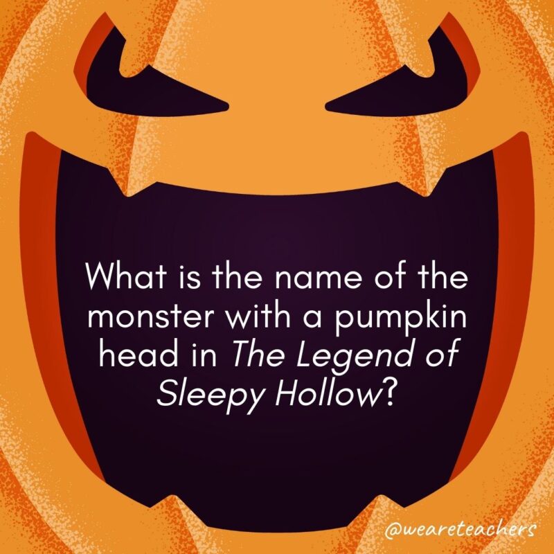 What is the name of the monster with a pumpkin head in The Legend of Sleepy Hollow?