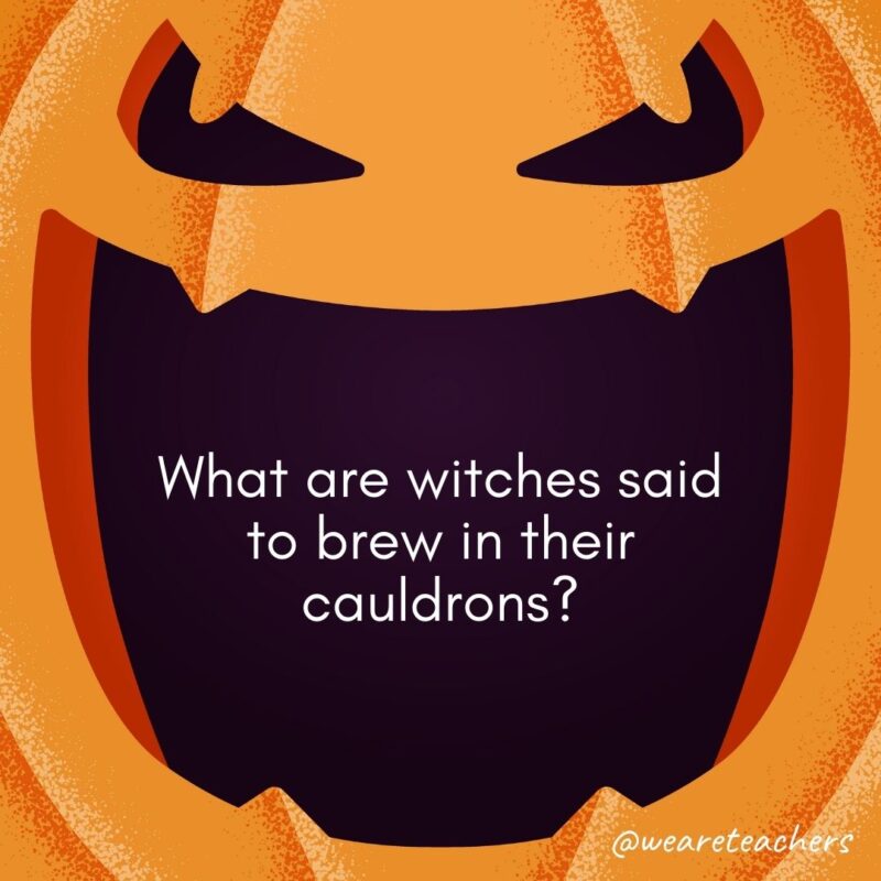 What are witches said to brew in their cauldrons?