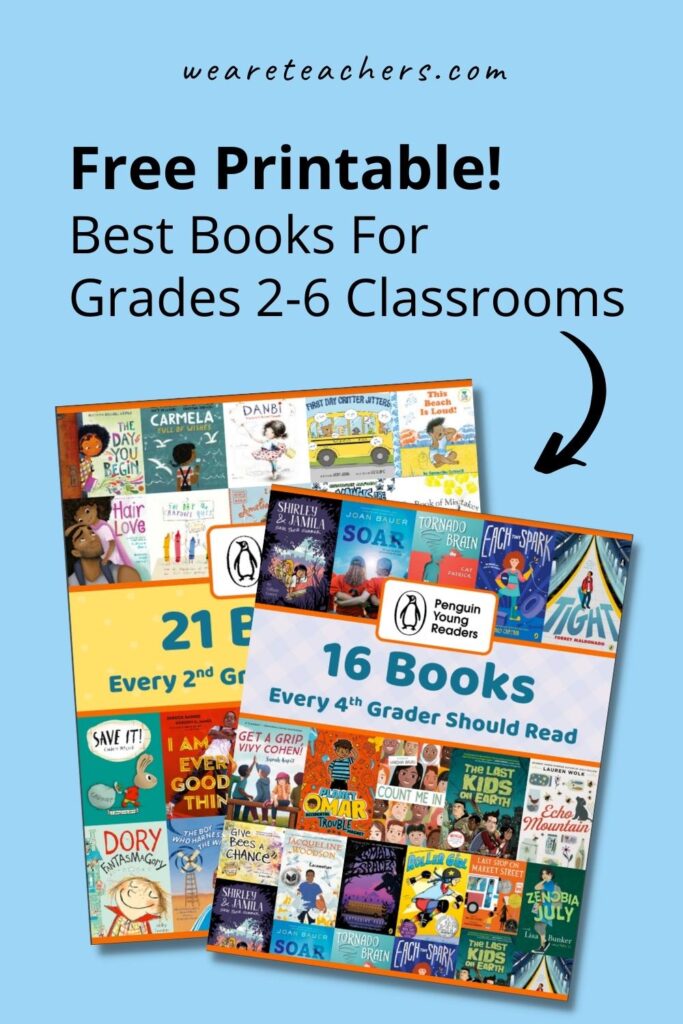 Free Printable! Best Books For Grades 2-6 Classrooms