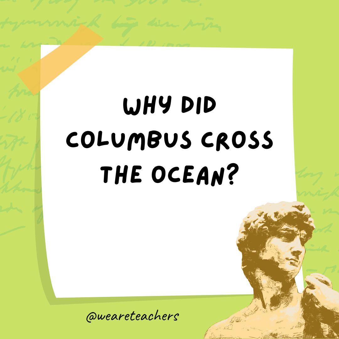 Why did Columbus cross the ocean?