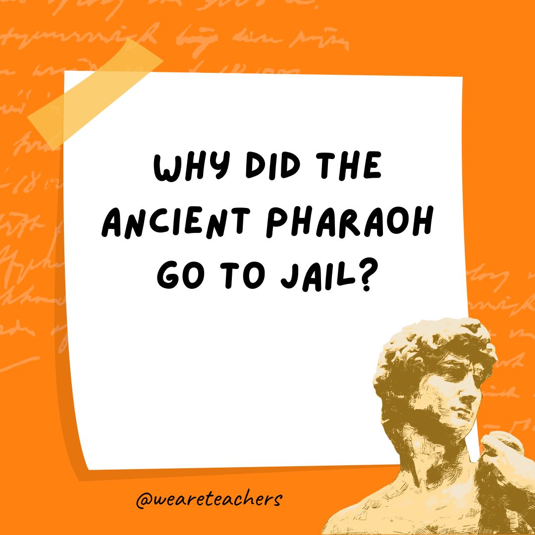 Why did the ancient Pharaoh go to jail?