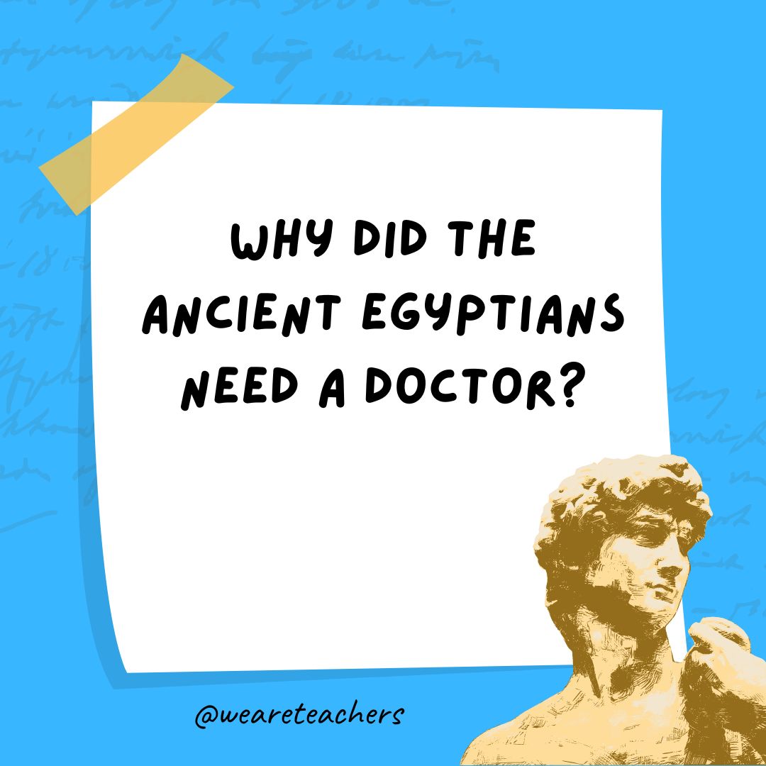 Why did the ancient Egyptians need a doctor?- history jokes