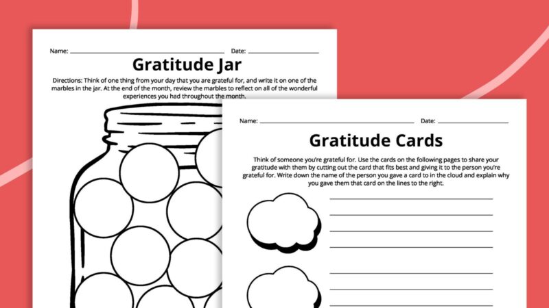 Gratitude Jar printable activity