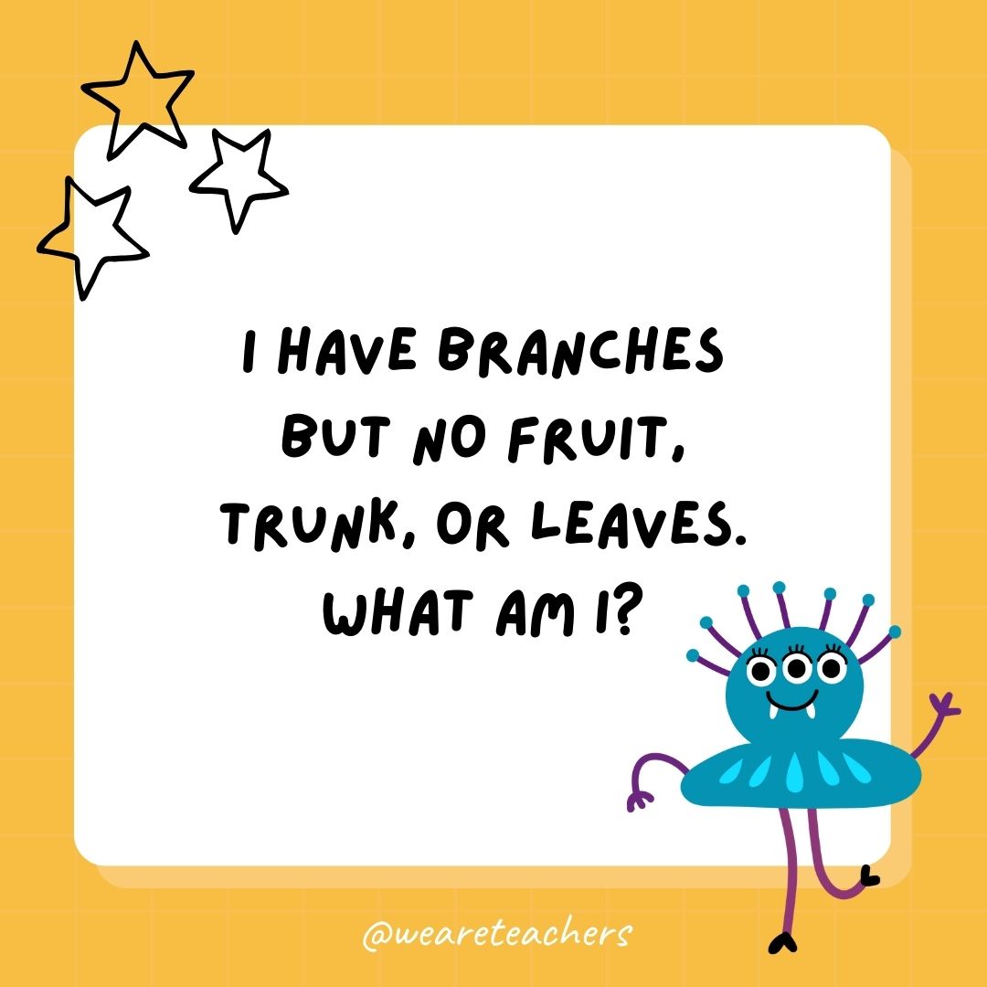 I have branches but no fruit, trunk, or leaves. What am I? 
- best funny riddles