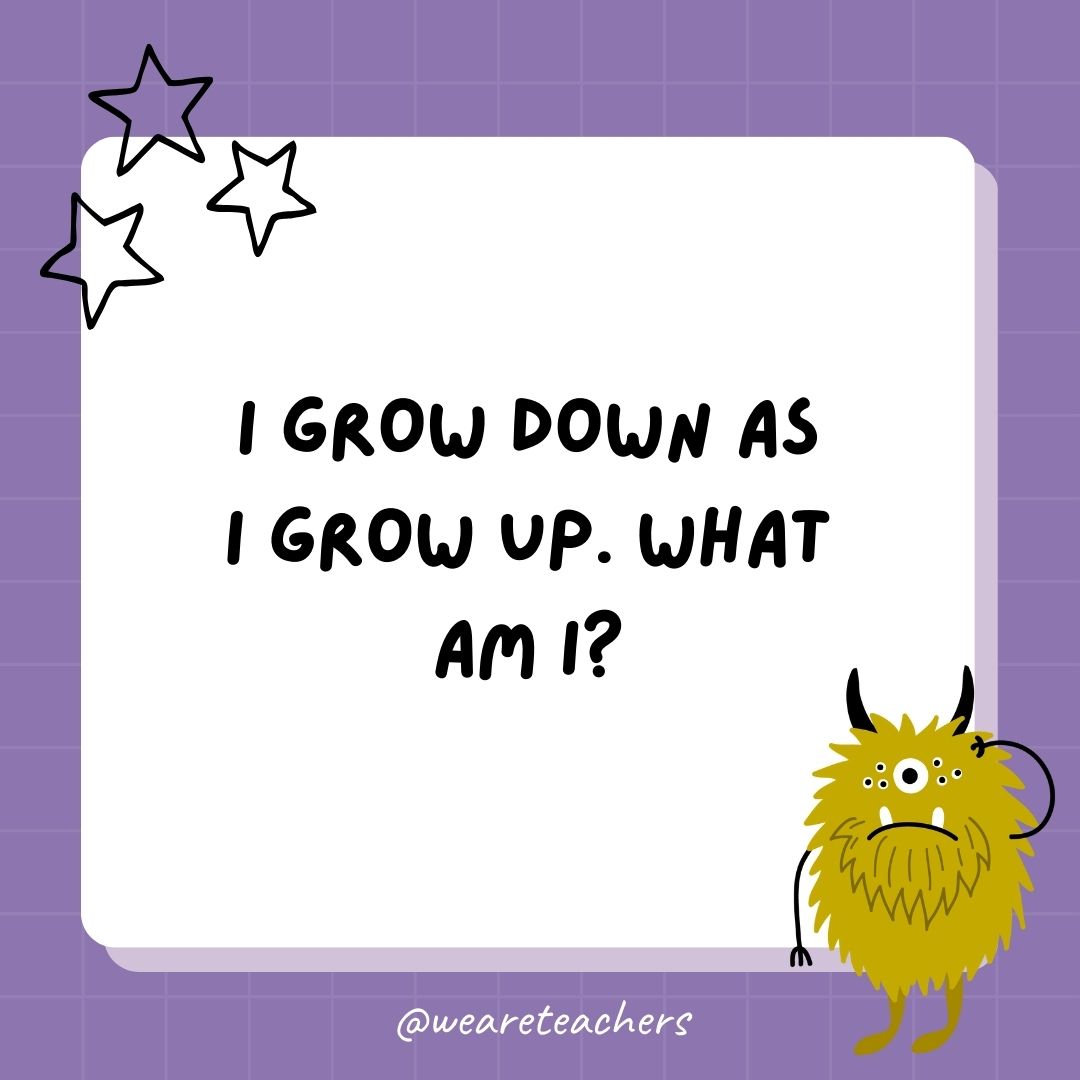 I grow down as I grow up. What am I?  
