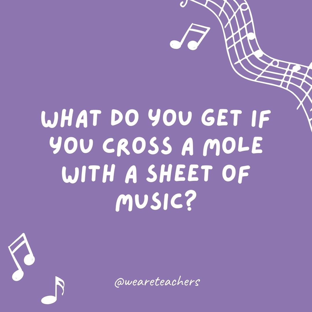 What do you get if you cross a mole with a sheet of music? 
