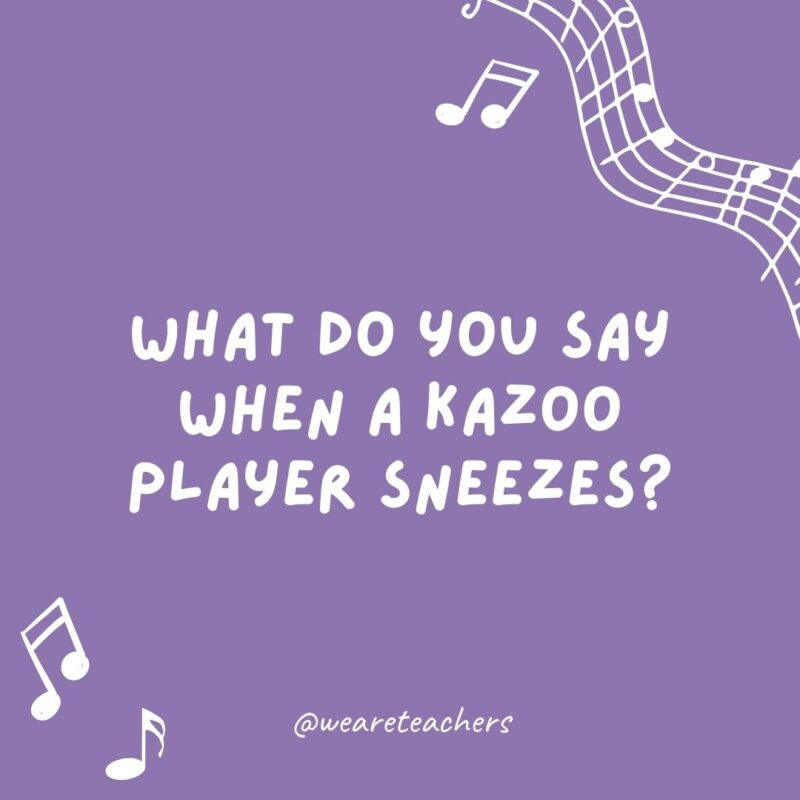 What do you say when a kazoo player sneezes? Kazoonteit.