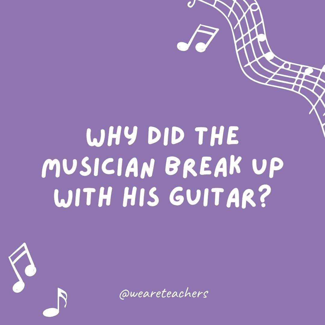 Why did the musician break up with his guitar?
