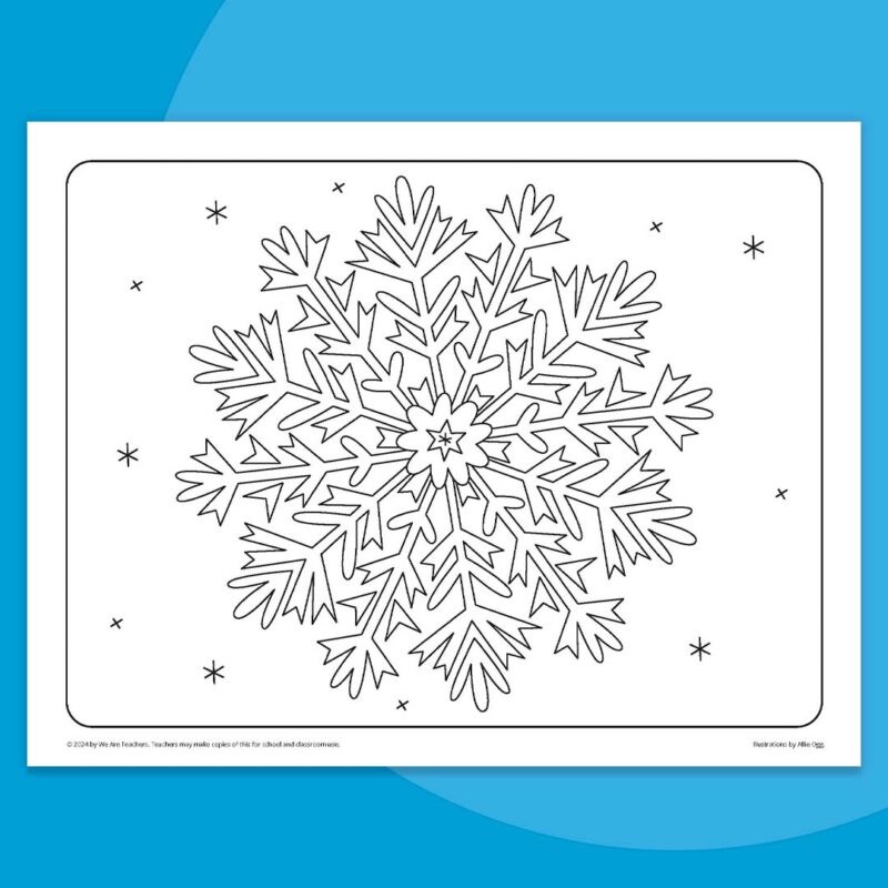 Giant snowflake coloring page