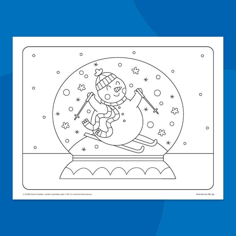 Snow Globe Coloring Page