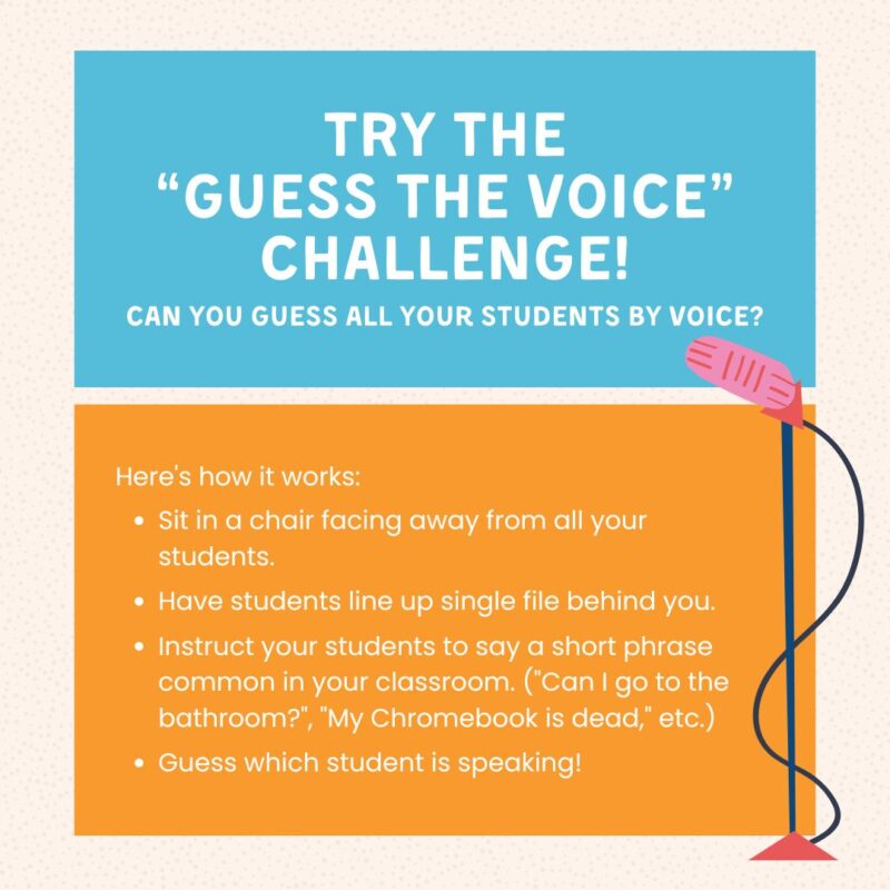 Instructions for guess the voice challenge