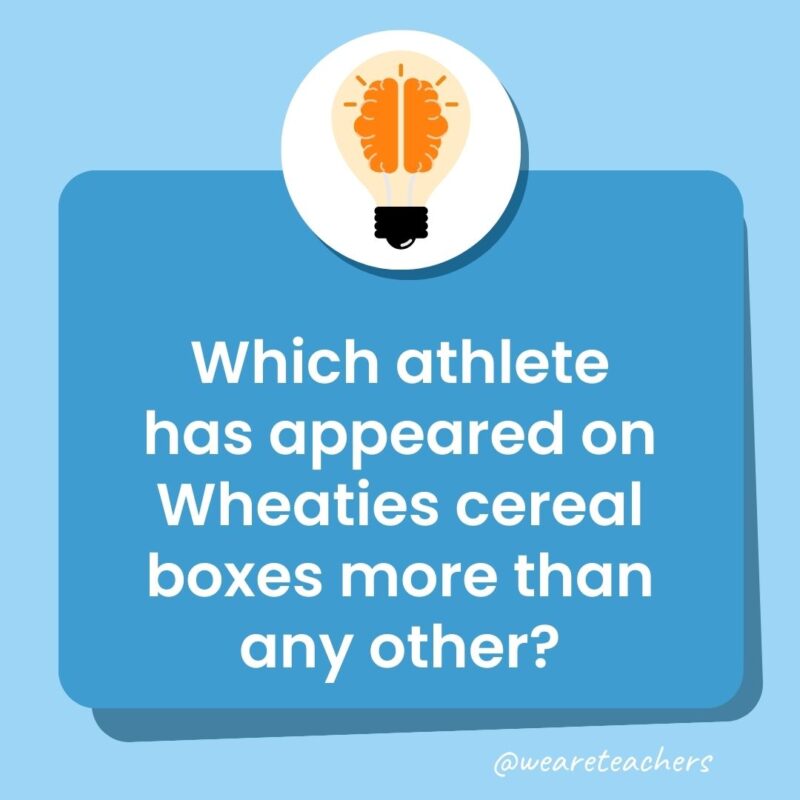 Which athlete has appeared on Wheaties cereal boxes more than any other?-trivia questions for kids