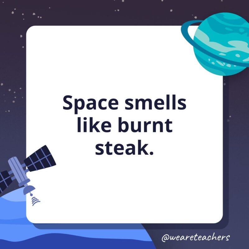 Space smells like burnt steak.