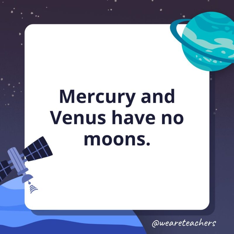 Mercury and Venus have no moons.